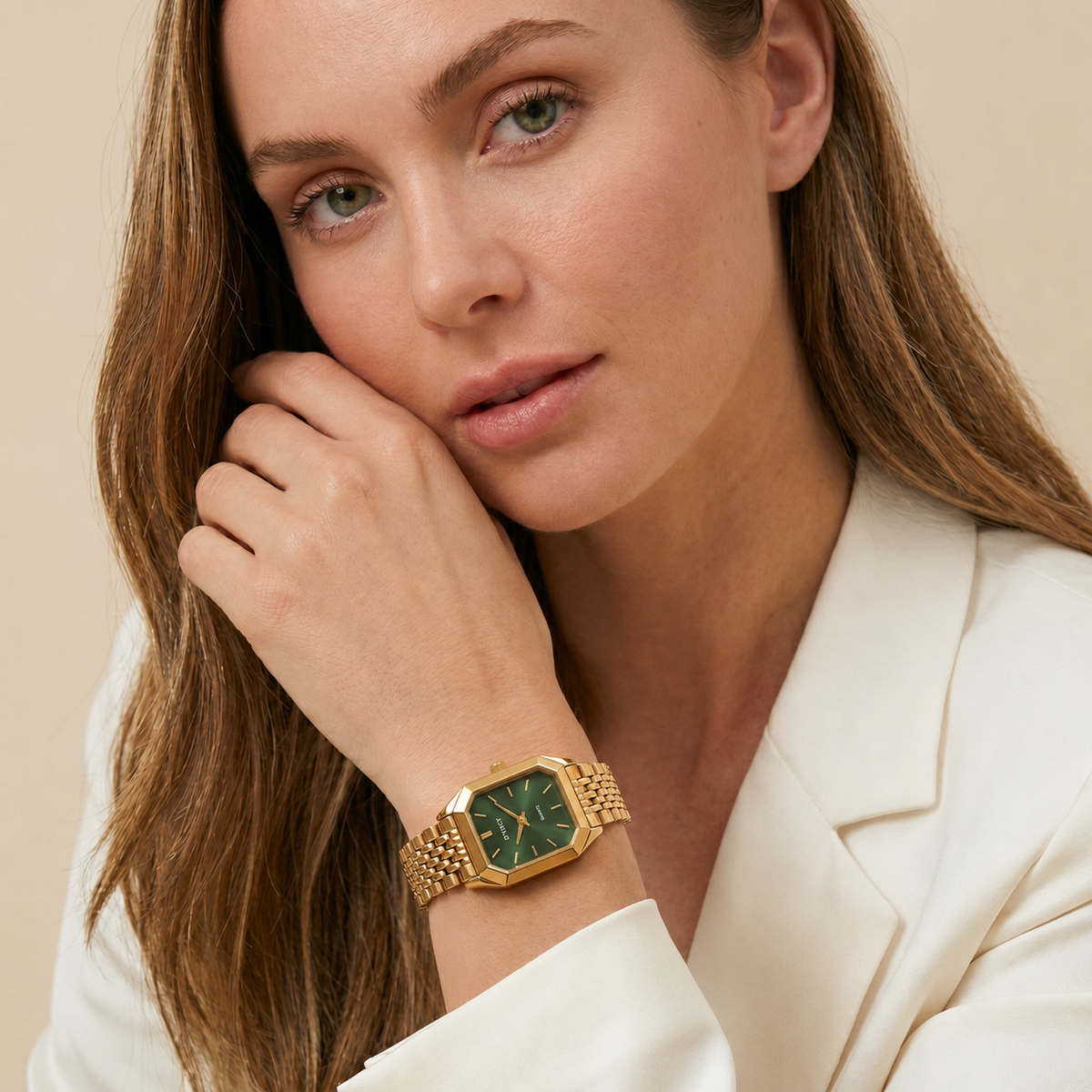 Premium 14k Gold Stainless Steel / Green