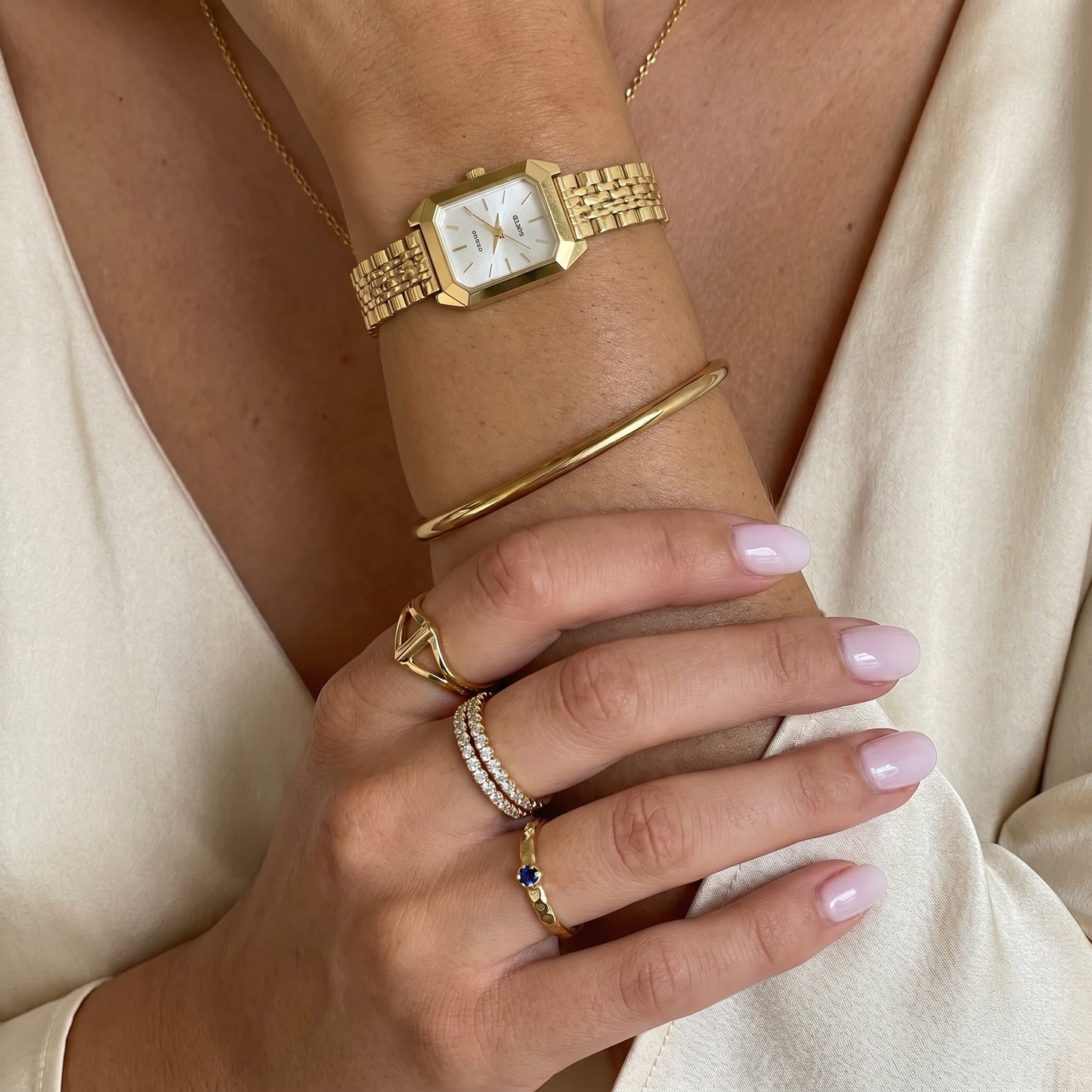 Premium 14k Gold Stainless Steel / White