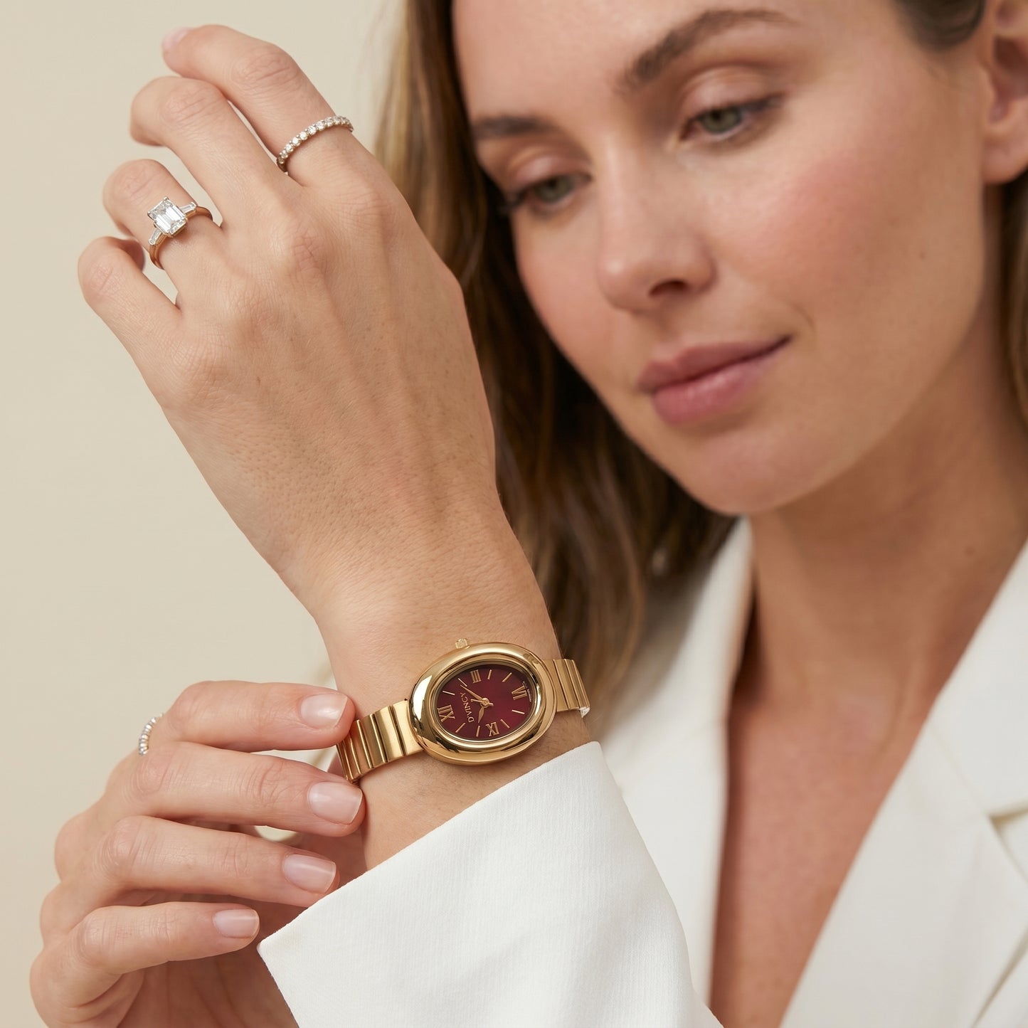 Premium 14k Gold Stainless Steel / Burgundy
